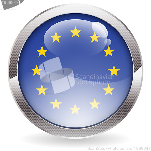 Image of Gloss Button with EU Flag