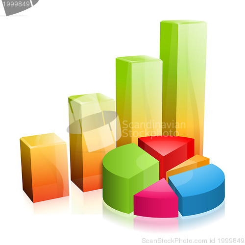 Image of 3d Glass Graph. Concept - Success in Business