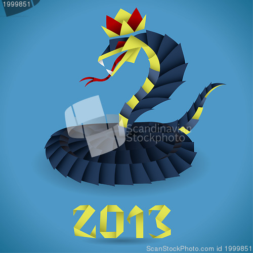 Image of Paper Origami Snake with 2013 Year