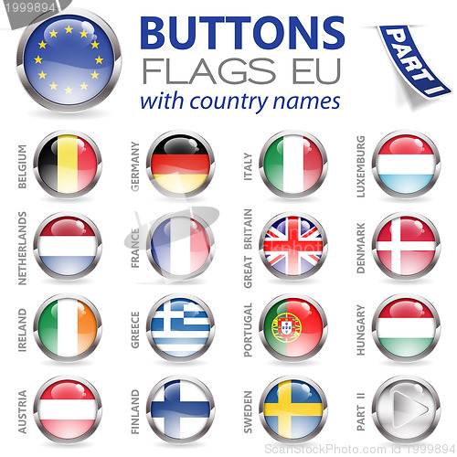 Image of Buttons with EU Flags