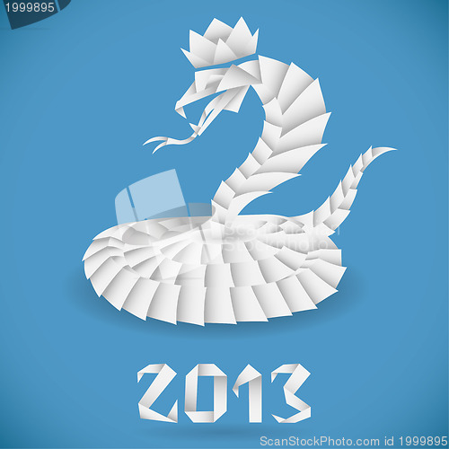 Image of Paper Origami Snake with 2013 Year