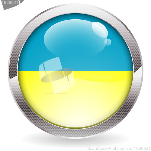 Image of Gloss Button with Ukraine Flag