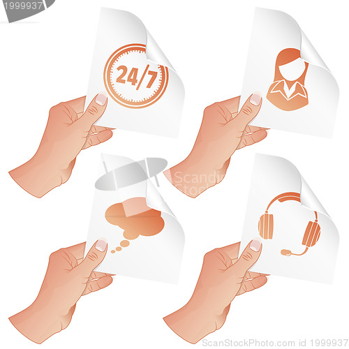 Image of Hand with Business Icons