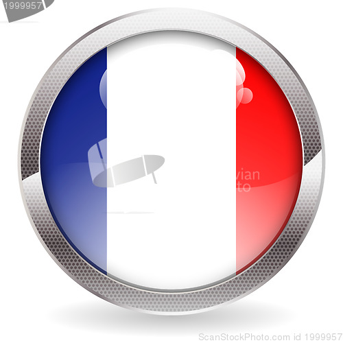 Image of Gloss Button with French Flag