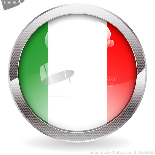 Image of Gloss Button with Italy Flag