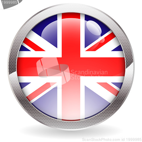 Image of Gloss Button with British Flag