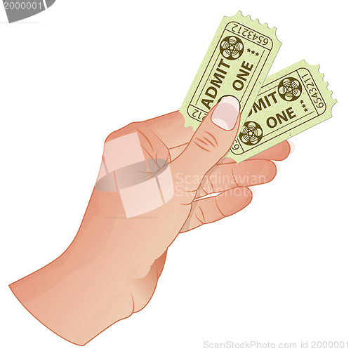 Image of Hand with Cinema Tickets