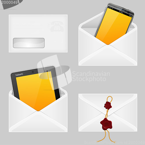 Image of Envelopes with Smart Phone