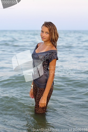 Image of girl in wet clothes