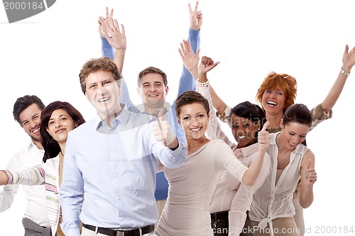 Image of happy people business team group together 
