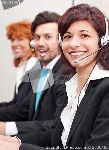 Image of callcenter service communication in office