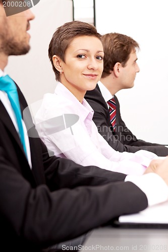 Image of business meeting at office with group team 