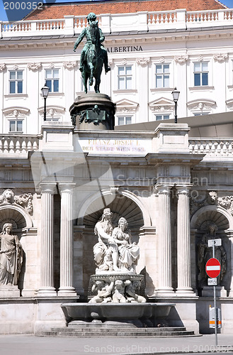 Image of Sculpture in front of Albertina museum in Vienna, Austria