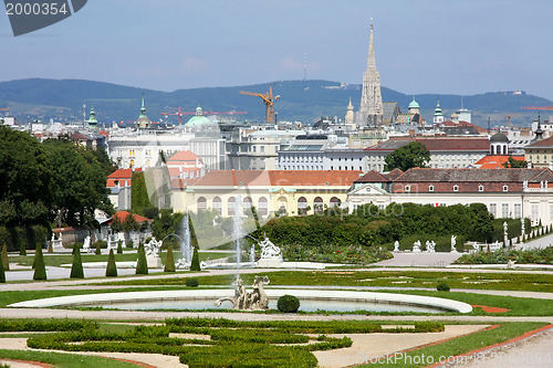 Image of Gardens at the Baroque castle Belvedere in Vienna, Austria