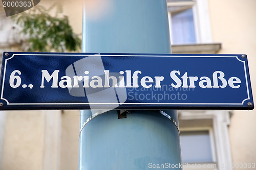 Image of Street Sign at Mariahilferstrase in Vienna, Austria