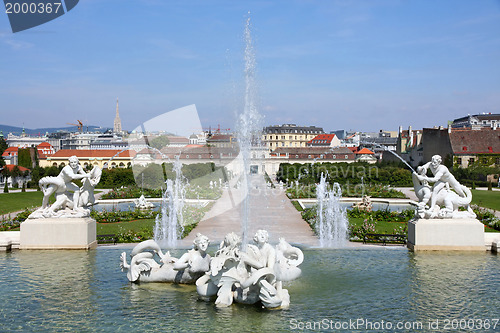 Image of Gardens at the Baroque castle Belvedere in Vienna, Austria