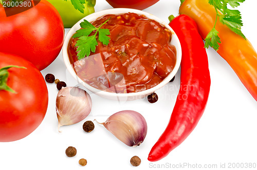 Image of Ketchup with vegetables and spices