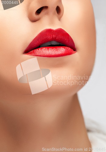 Image of close-up of beautiful woman's lips