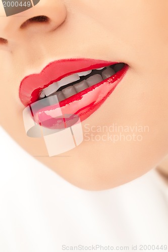 Image of close-up of beautiful woman's lips