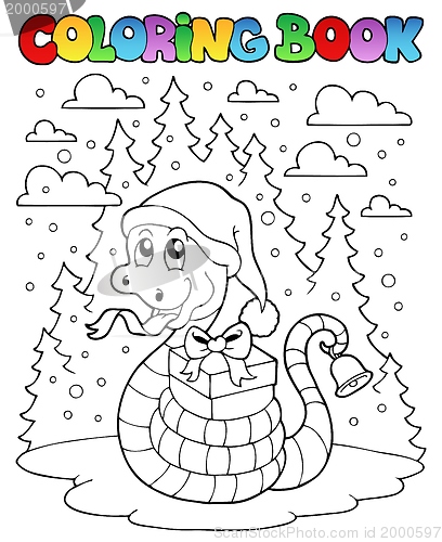 Image of Coloring book Christmas snake 1
