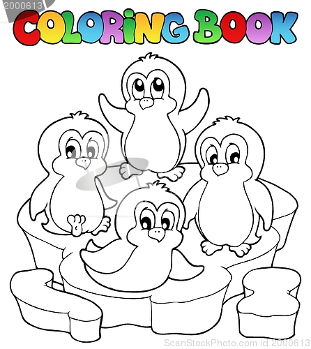 Image of Coloring book cute penguins 2