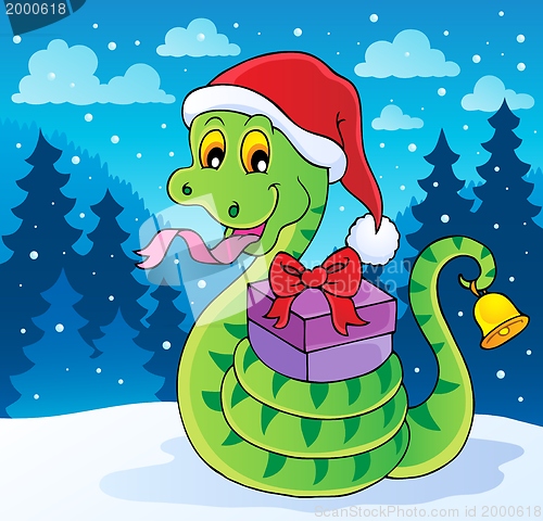 Image of Christmas snake theme image 2