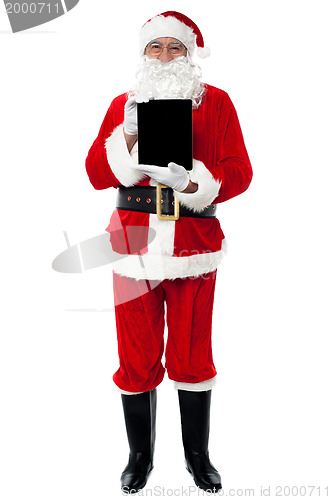 Image of Santa showing newly launched tablet pc