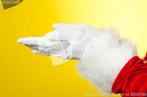 Image of Close up of open palms of Santa Claus