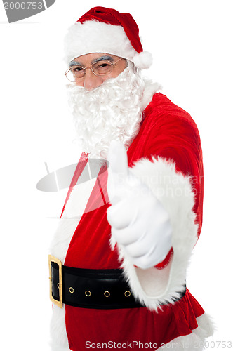 Image of Happy Santa showing thumbs up to camera