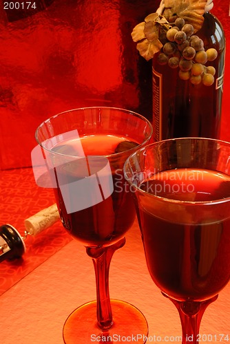 Image of Glasses of Merlot Wine