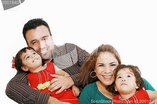 Image of Family portrait looking happy and smiling