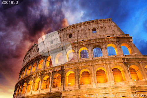 Image of Wonderful view of Colosseum in all its magnificience - Autumn su