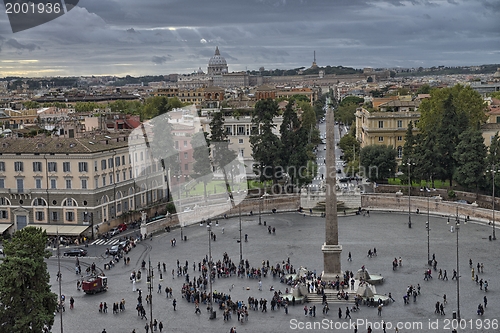 Image of ROME - NOV 1: People walk in Piazza del Popolo, November 1, 2012