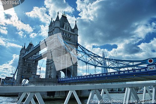 Image of Famous Tower Bridge in the sunny autumn morning, London, England