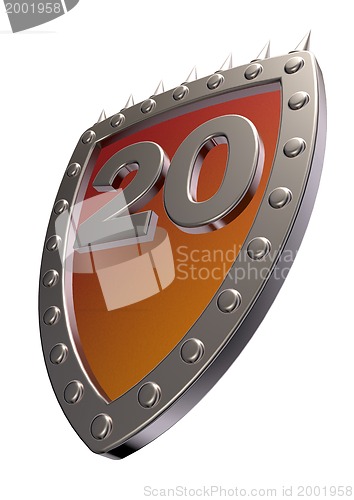 Image of number on metal shield