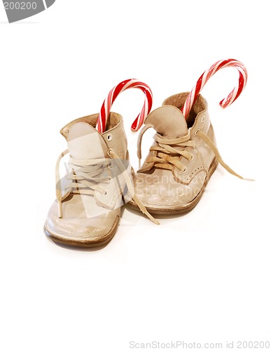 Image of Baby Shoes and Candy Canes