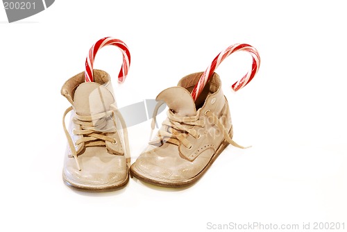 Image of Baby Shoes and Candy Canes