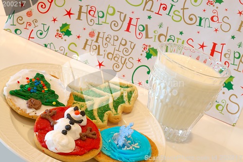 Image of Christmas Cookies and Milk