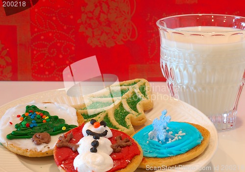 Image of Christmas Cookies and Milk
