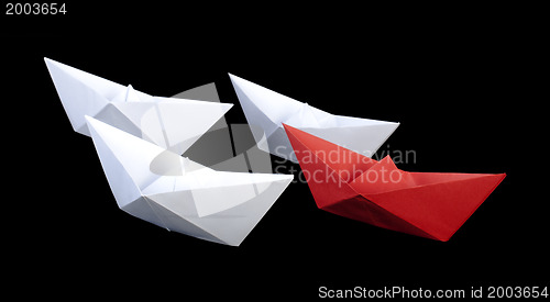 Image of Winner red paper ship