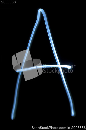 Image of The letter A from neon light