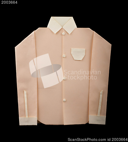 Image of Isolated paper made pink shirt