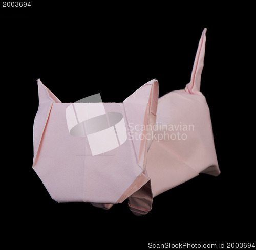 Image of Pink cat origami