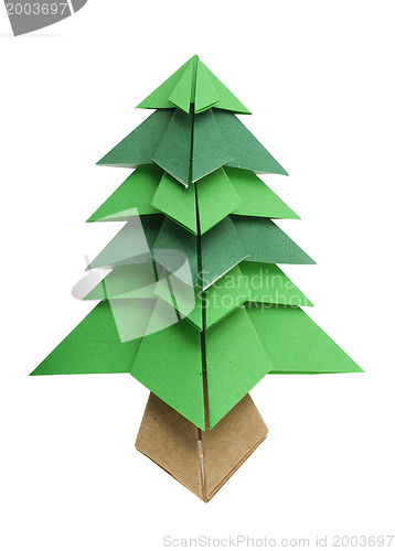 Image of Christmas tree white isolated 