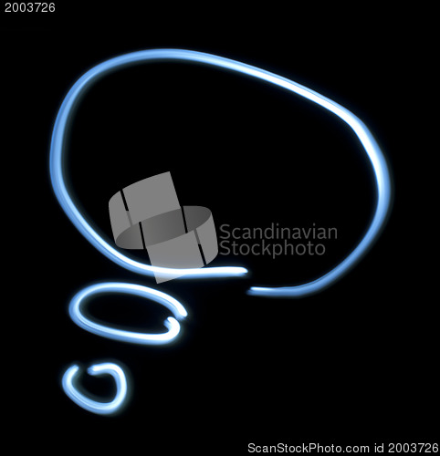Image of Thinking symbol from neon light.