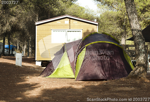 Image of Tent and bungalows in camping 