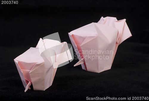 Image of Pink elephants black isolated