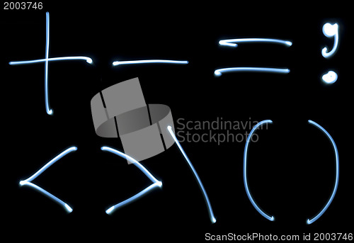 Image of Mathematical signs set from neon light