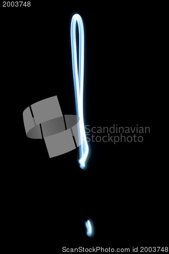 Image of Exclamation mark from neon light. 