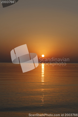 Image of Beautiful sunrise at sea